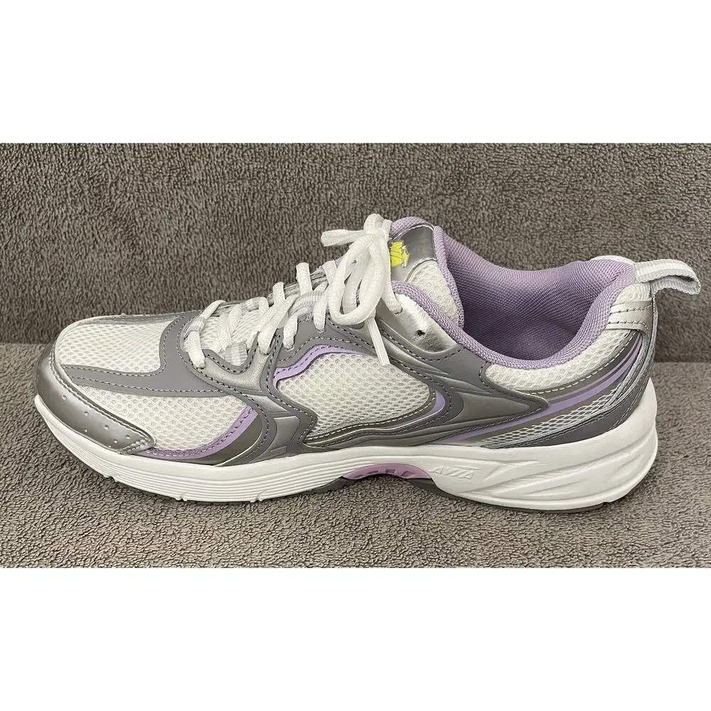 Avia Women's 5000 Memory Foam Sneakers, Silver, white, Purple Size 11